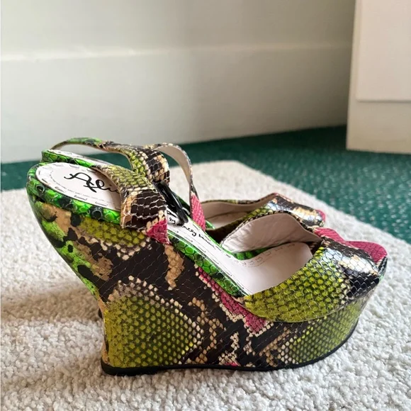 Alice and Olivia Snake Print Wedge Sandals - Picture 4 of 8